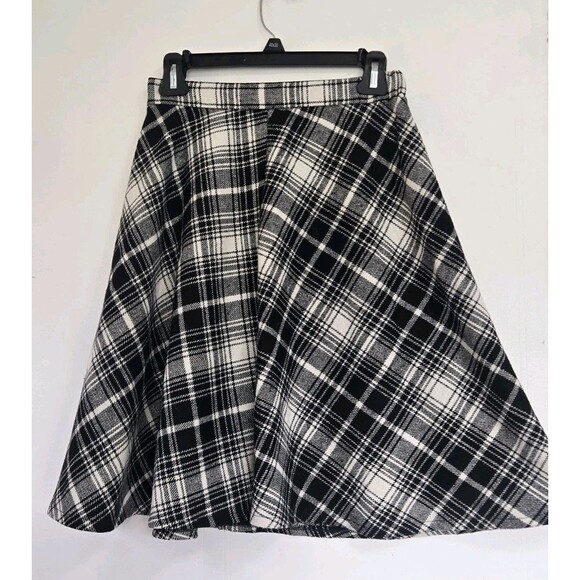 Allegra K Dresses & Skirts - Allegra K Skirt Womens S Midi Black White Plaid Preppy Academia Grunge NWT